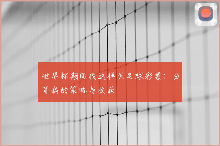 世界杯期间我这样买足球彩票：分享我的策略与收获